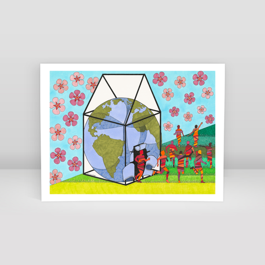 fit the world into a house - Art Print