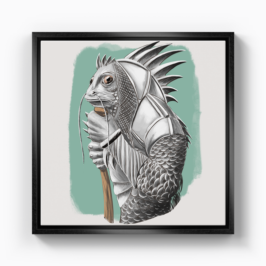 Fish knight - Canvas Print