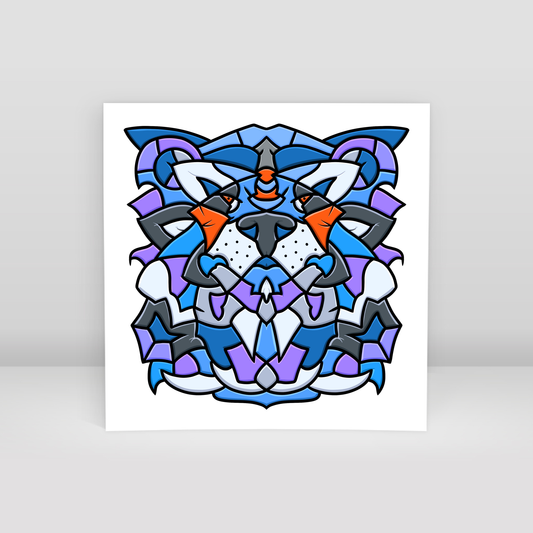 Büyük kedi mavi - Art Print