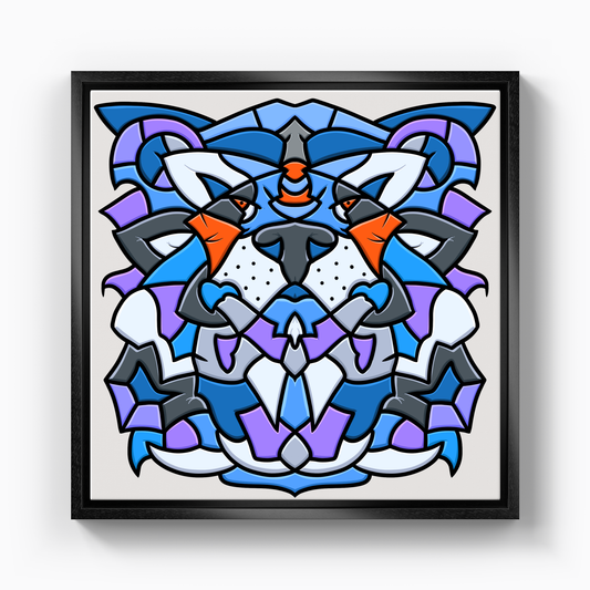 Büyük kedi mavi - Kanvas Tablo