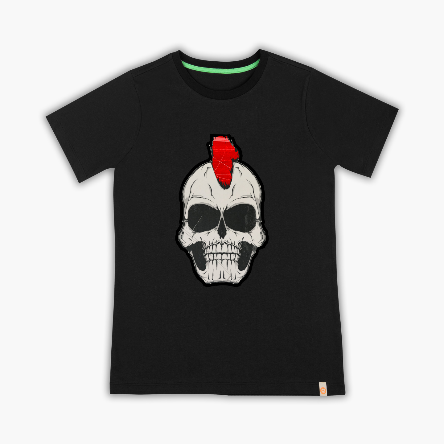 Red Head Punk Skull - Tişört