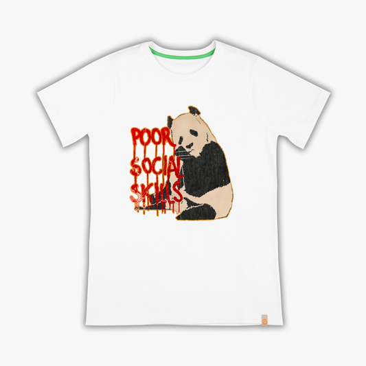 Social Distressed panda - T-Shirt
