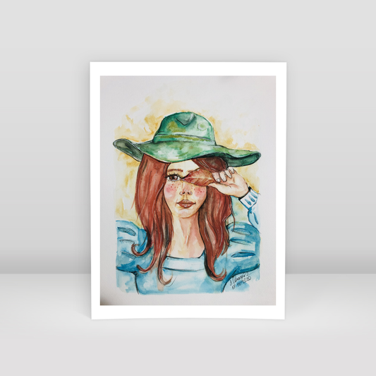 Şapkalı kız - Art Print