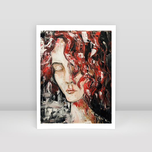 Kırmızı saçlı kız - Art Print