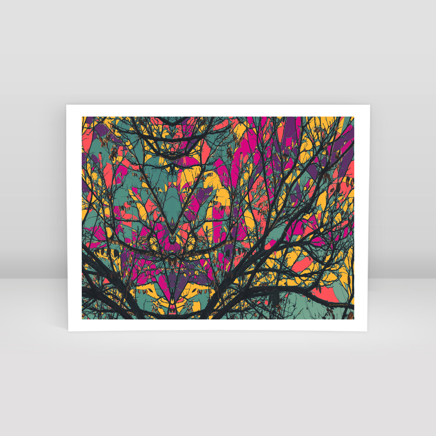 Simetri Ağaç Dal Orman Ekspresyonist Abstrakt Manzara No 29 - Art Print