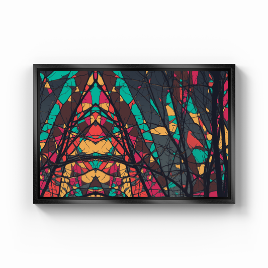 Symmetry Tree Branch Forest Expressionist Abstract Landscape No 28 - Canvas Painting