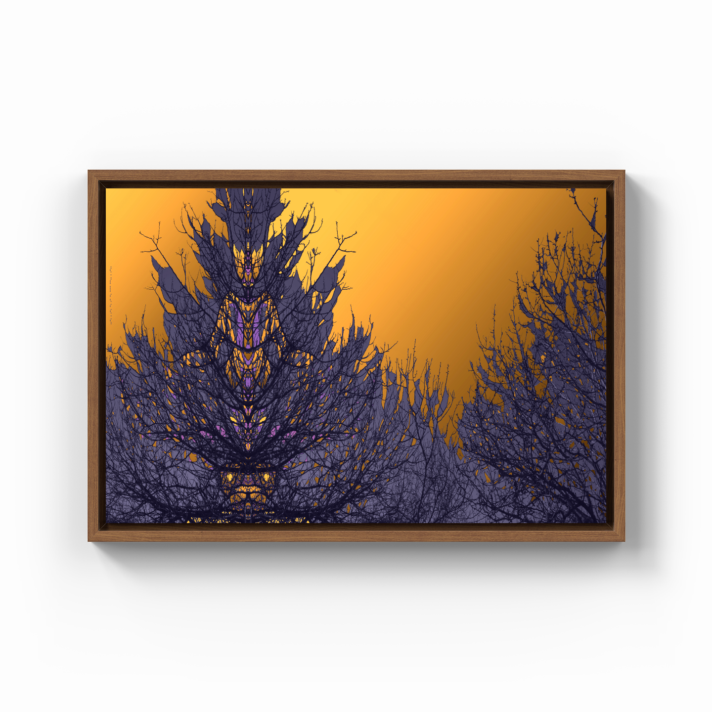 Simetri Ağaç Dal Orman Ekspresyonist Abstrakt Manzara No 27 - Kanvas Tablo