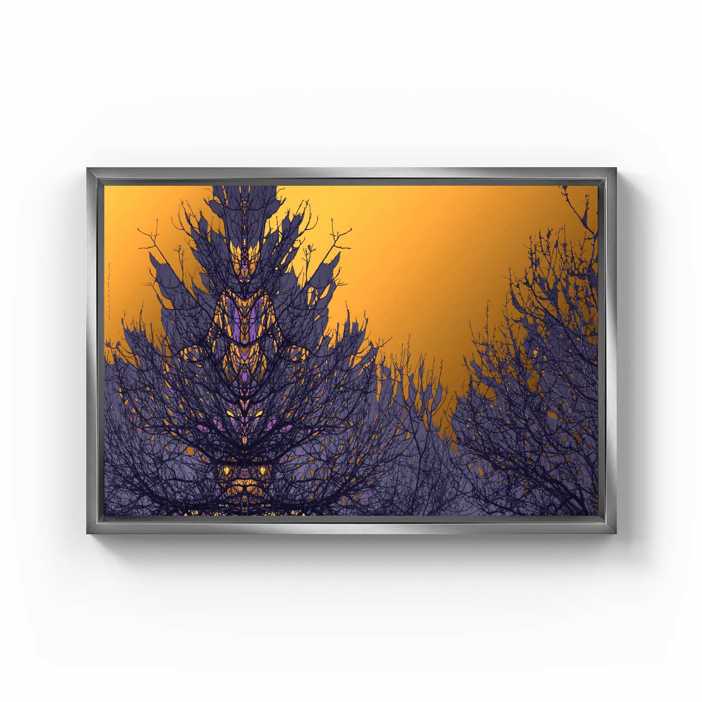 Simetri Ağaç Dal Orman Ekspresyonist Abstrakt Manzara No 27 - Kanvas Tablo