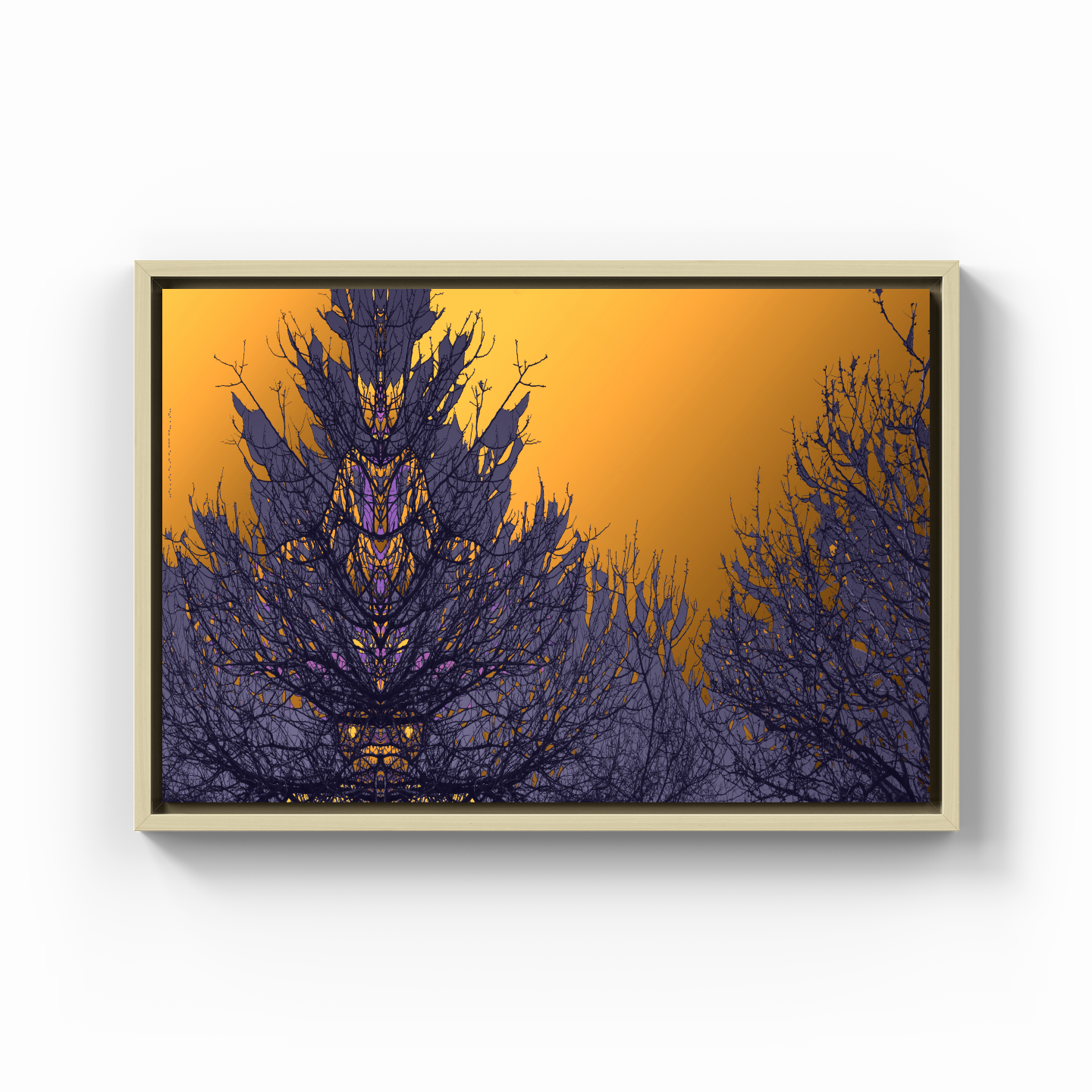 Simetri Ağaç Dal Orman Ekspresyonist Abstrakt Manzara No 27 - Kanvas Tablo