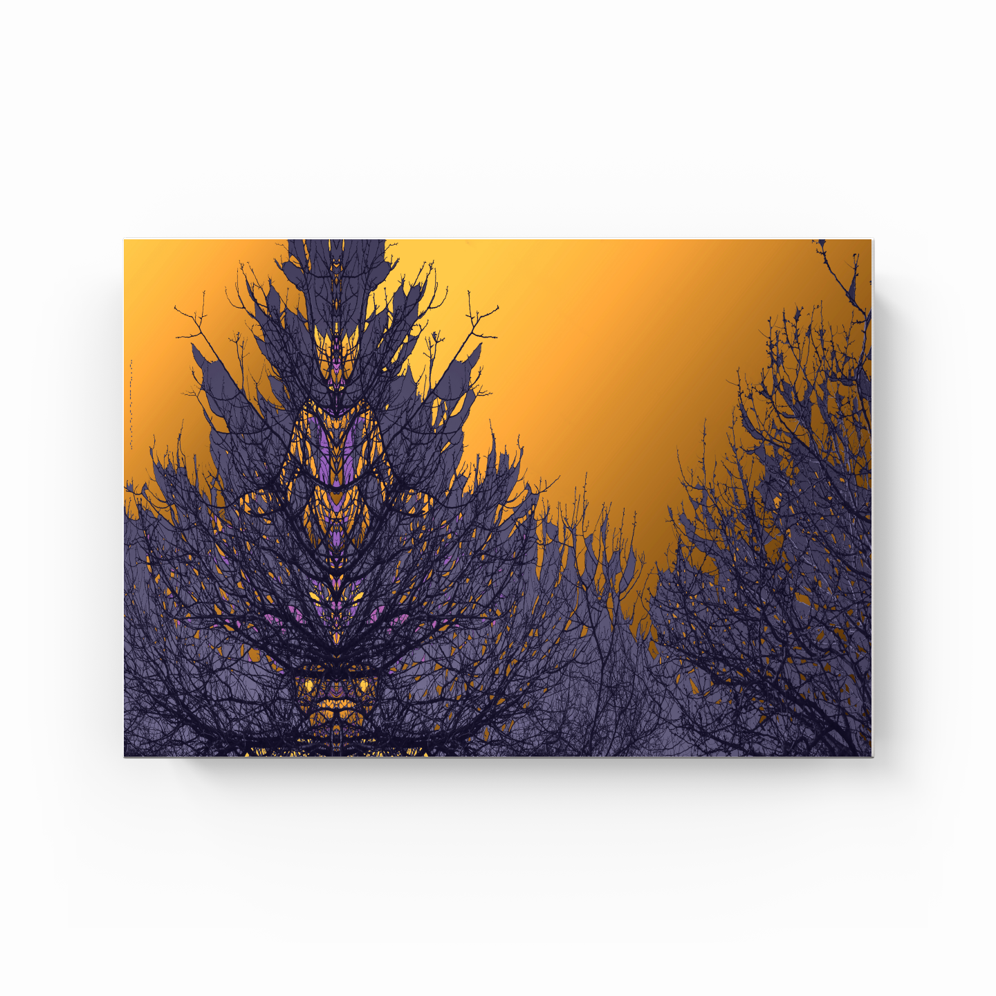 Simetri Ağaç Dal Orman Ekspresyonist Abstrakt Manzara No 27 - Kanvas Tablo