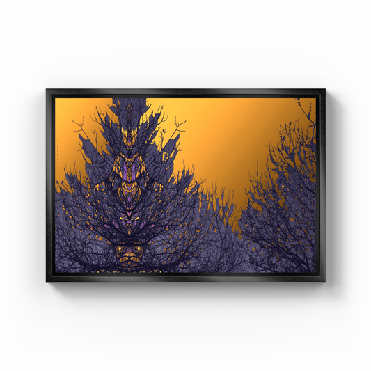 Symmetry Tree Branch Forest Expressionist Abstract Landscape No 27 - Canvas Painting