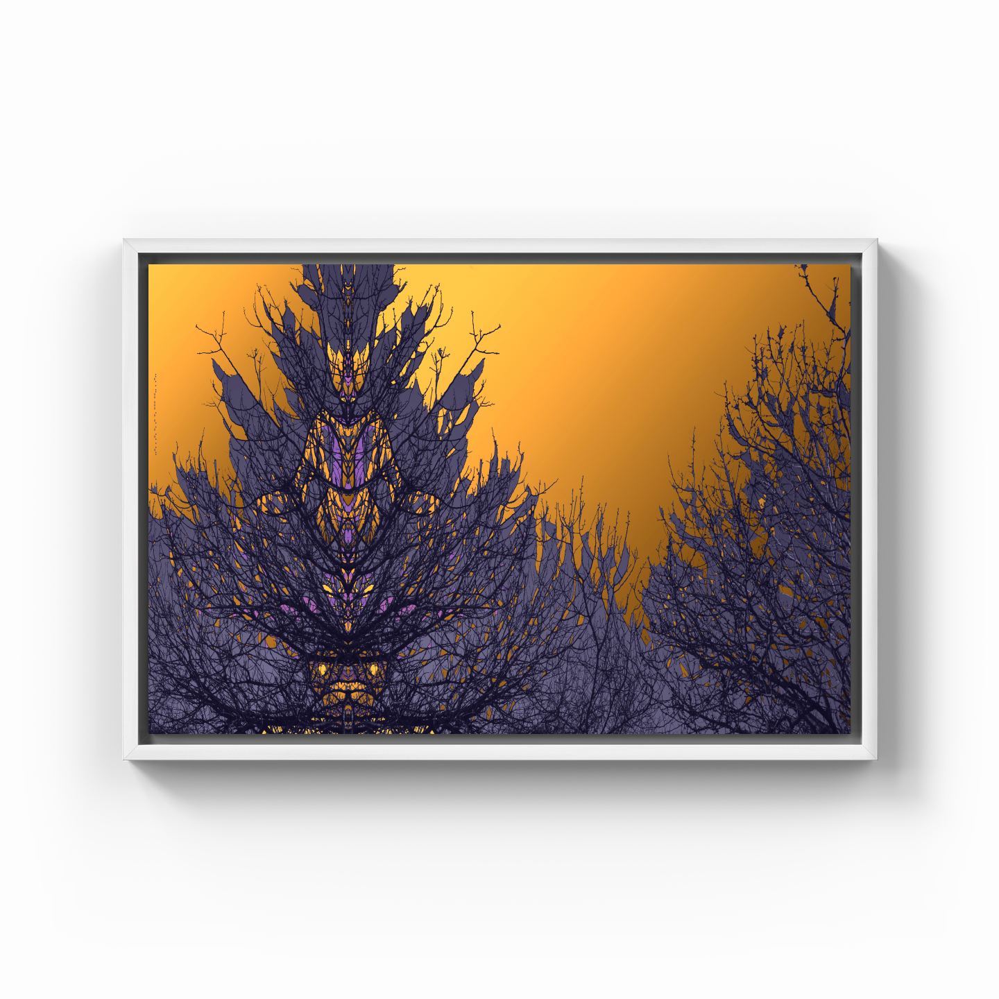 Simetri Ağaç Dal Orman Ekspresyonist Abstrakt Manzara No 27 - Kanvas Tablo