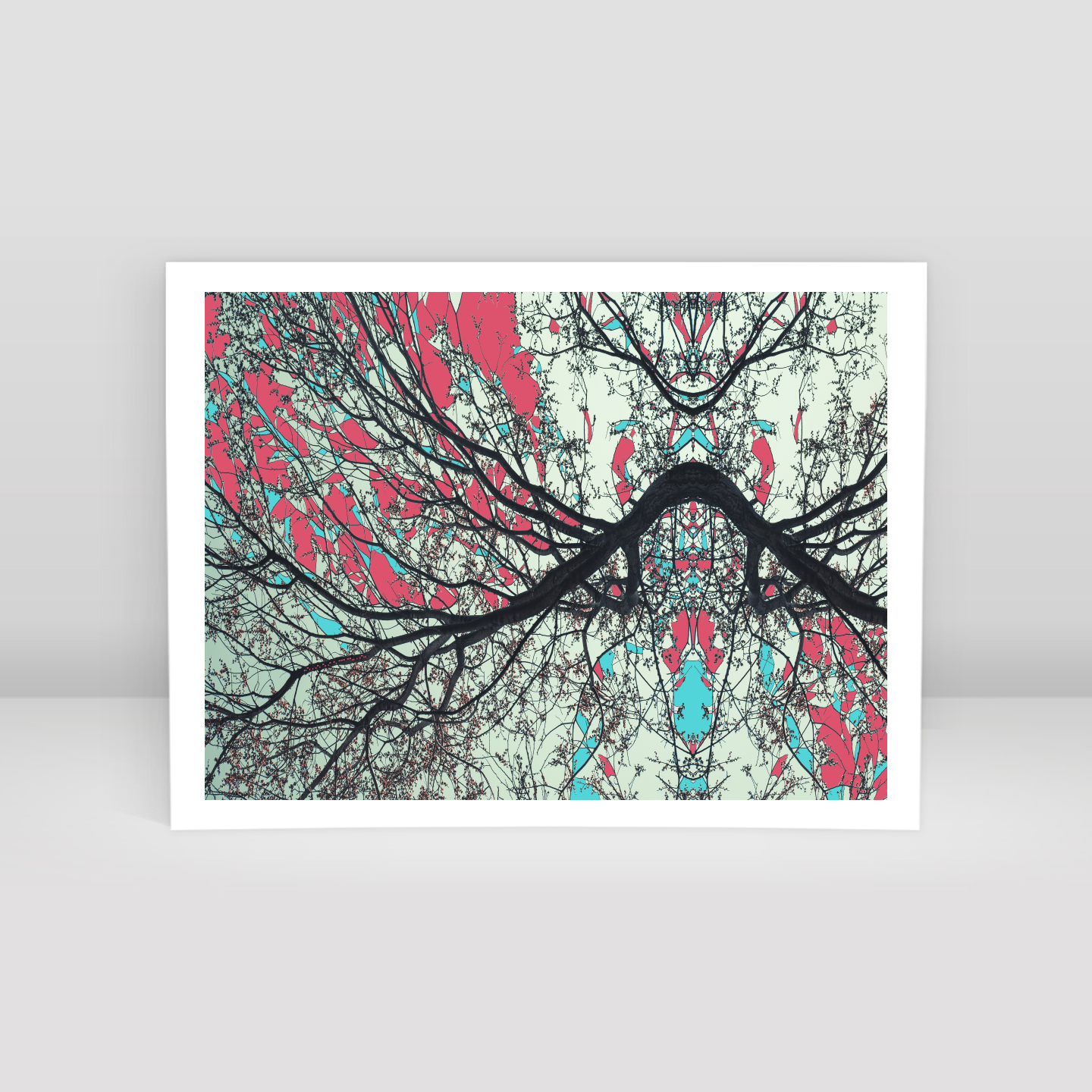 Simetri Ağaç Dal Orman Ekspresyonist Abstrakt Manzara No 05 - Art Print