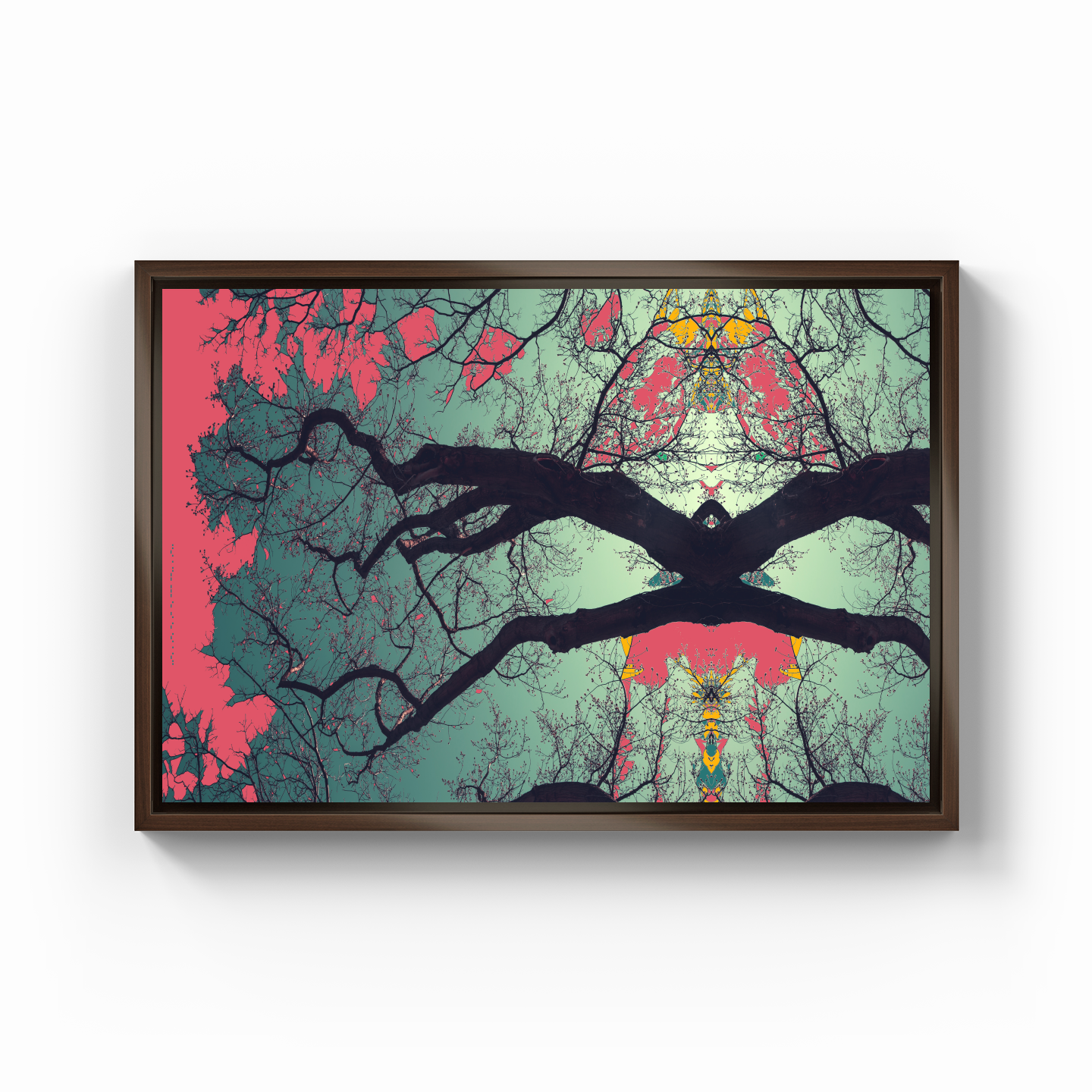 Simetri Ağaç Dal Orman Ekspresyonist Abstrakt Manzara No 04 - Kanvas Tablo