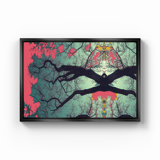 Simetri Ağaç Dal Orman Ekspresyonist Abstrakt Manzara No 04 - Kanvas Tablo