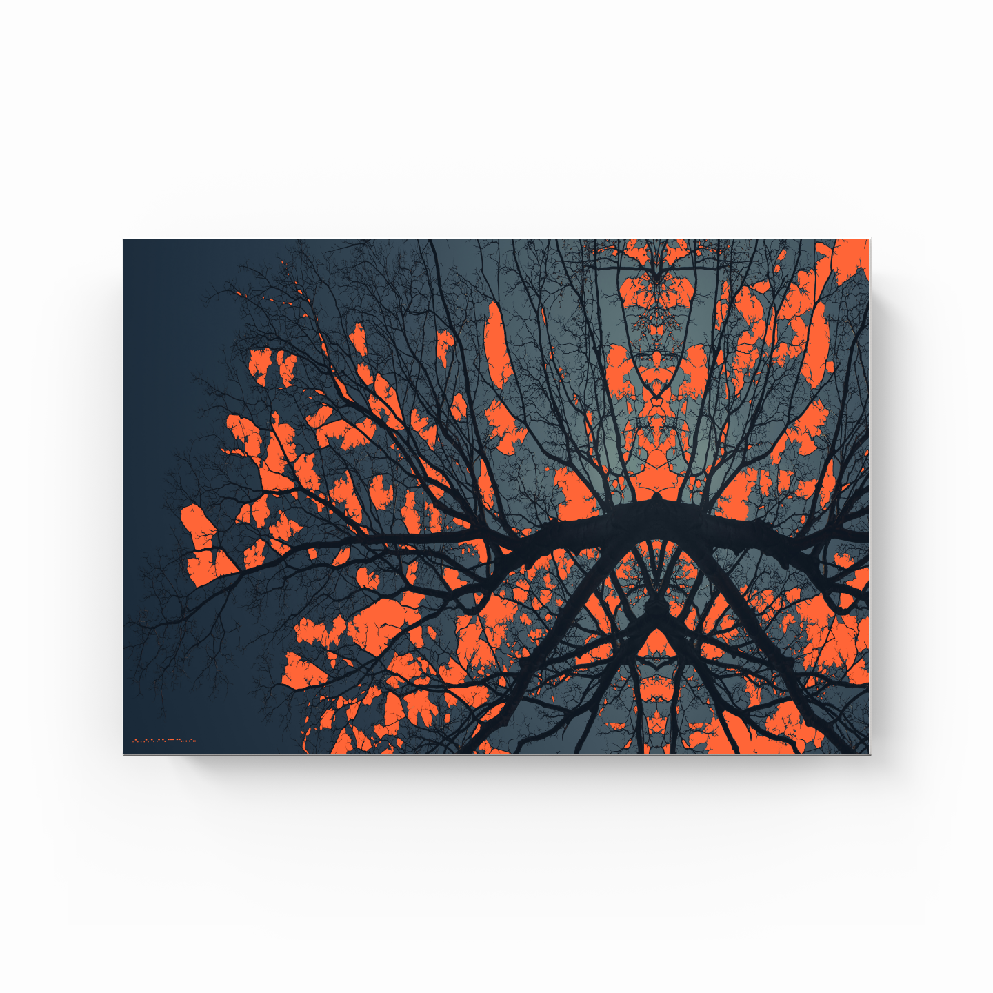 Simetri Ağaç Dal Orman Ekspresyonist Abstrakt Manzara No 03 - Kanvas Tablo