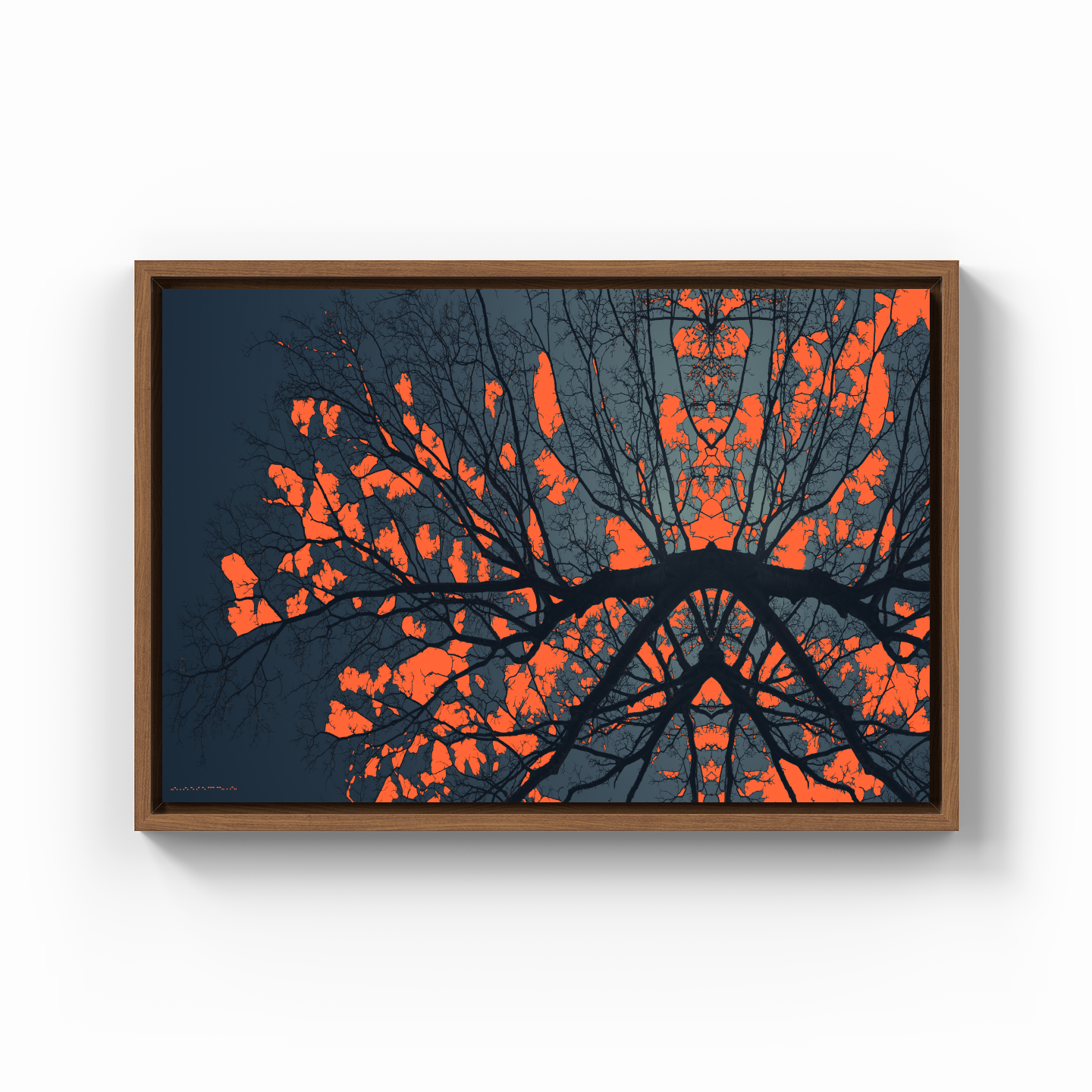 Simetri Ağaç Dal Orman Ekspresyonist Abstrakt Manzara No 03 - Kanvas Tablo