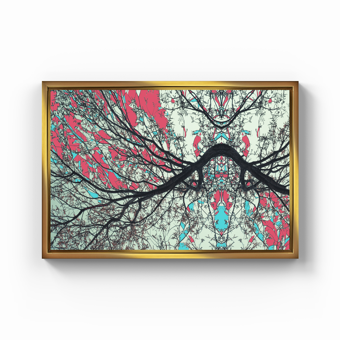 Simetri Ağaç Dal Orman Ekspresyonist Abstrakt Manzara No 05 - Kanvas Tablo