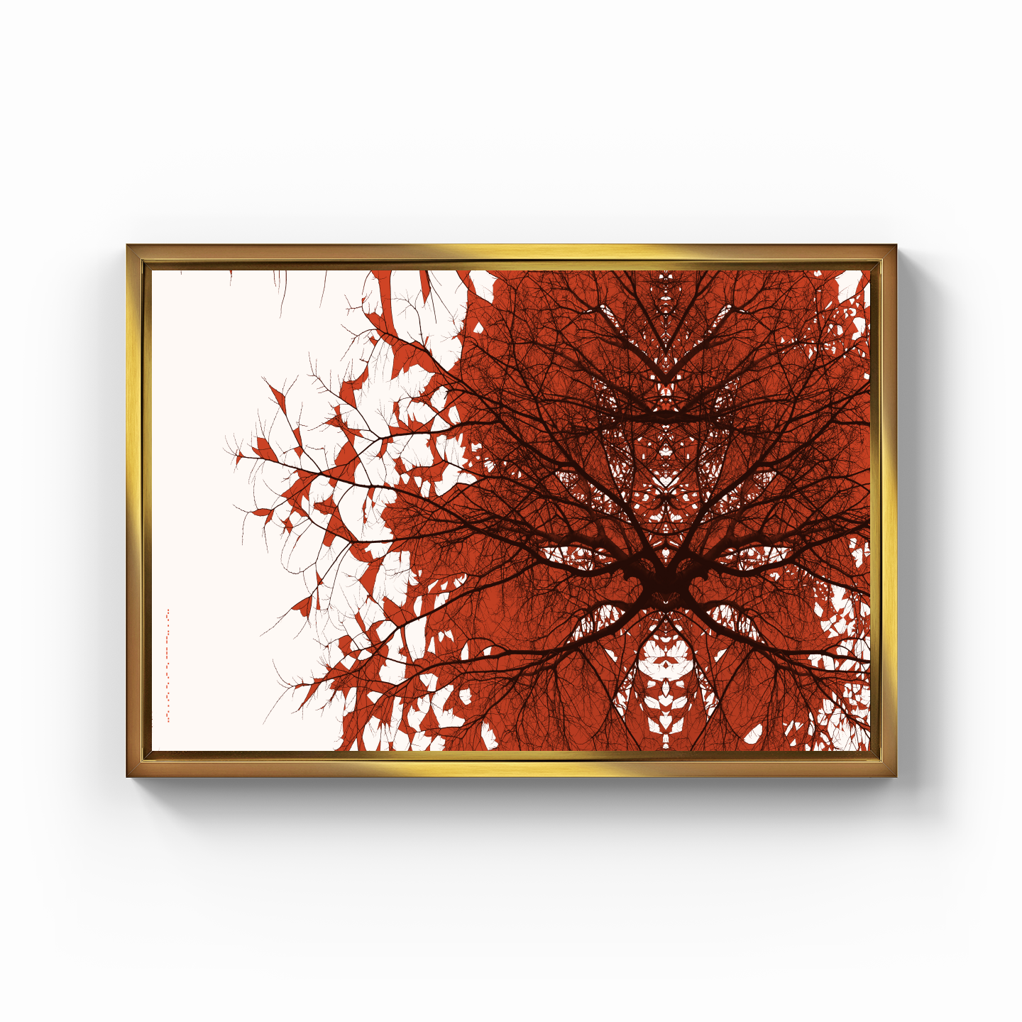 Simetri Ağaç Dal Orman Ekspresyonist Abstrakt Manzara No 06 - Kanvas Tablo