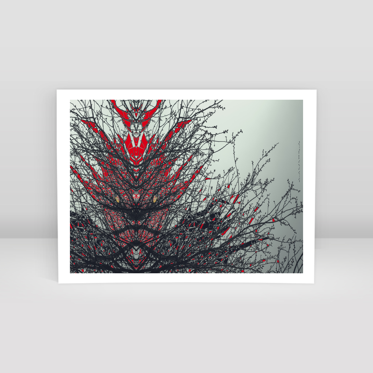 Simetri Ağaç Dal Orman Ekspresyonist Abstrakt Manzara No 08 - Art Print
