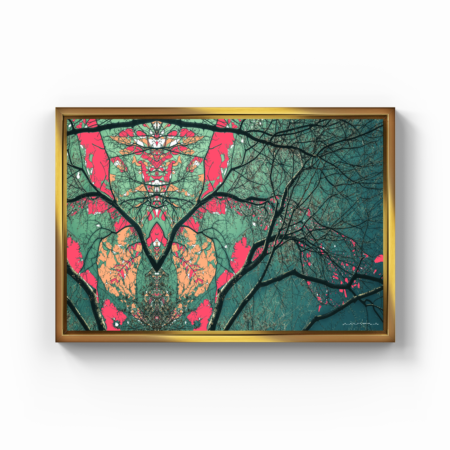 Simetri Ağaç Dal Orman Ekspresyonist Abstrakt Manzara No 07 - Kanvas Tablo