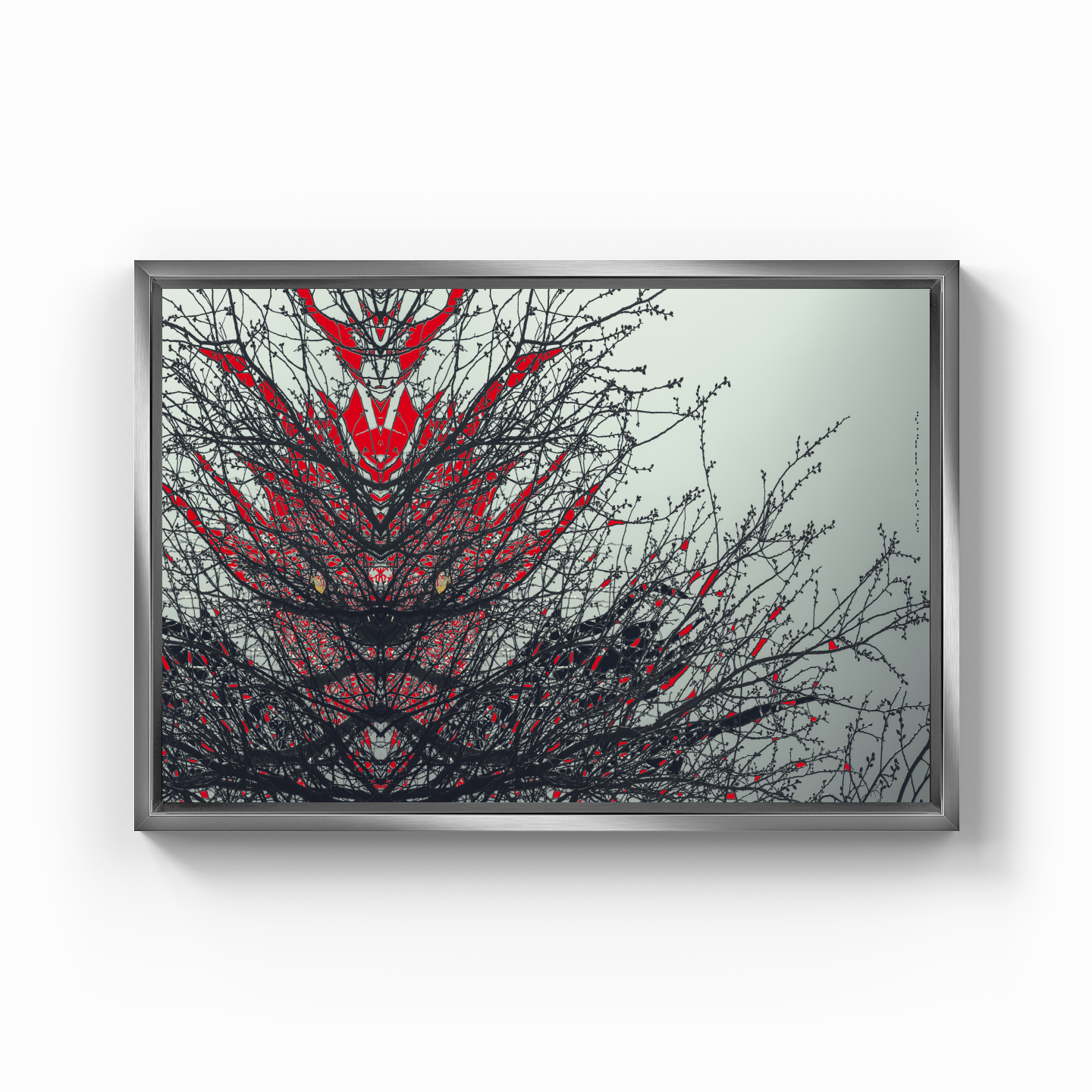 Simetri Ağaç Dal Orman Ekspresyonist Abstrakt Manzara No 08 - Kanvas Tablo