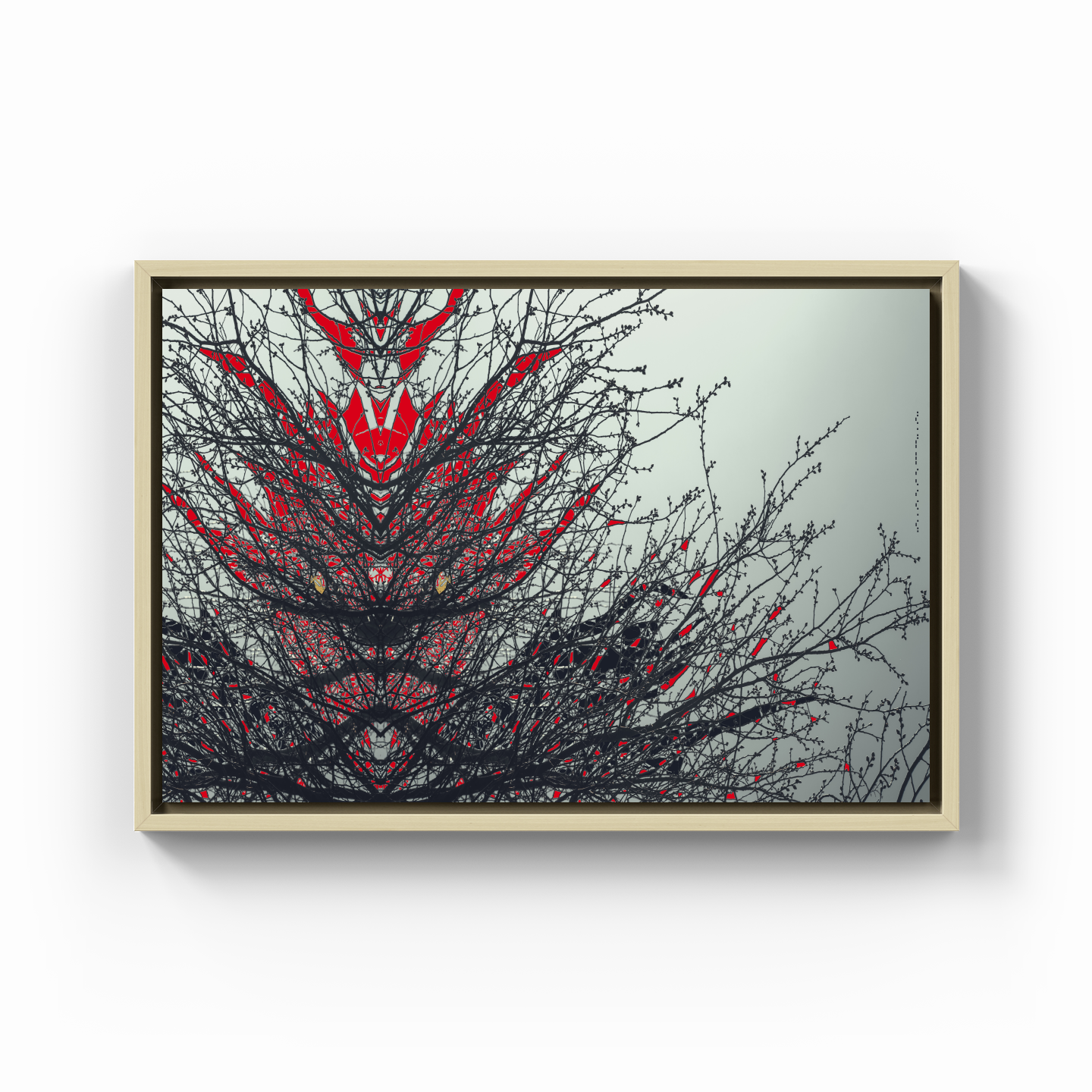 Simetri Ağaç Dal Orman Ekspresyonist Abstrakt Manzara No 08 - Kanvas Tablo