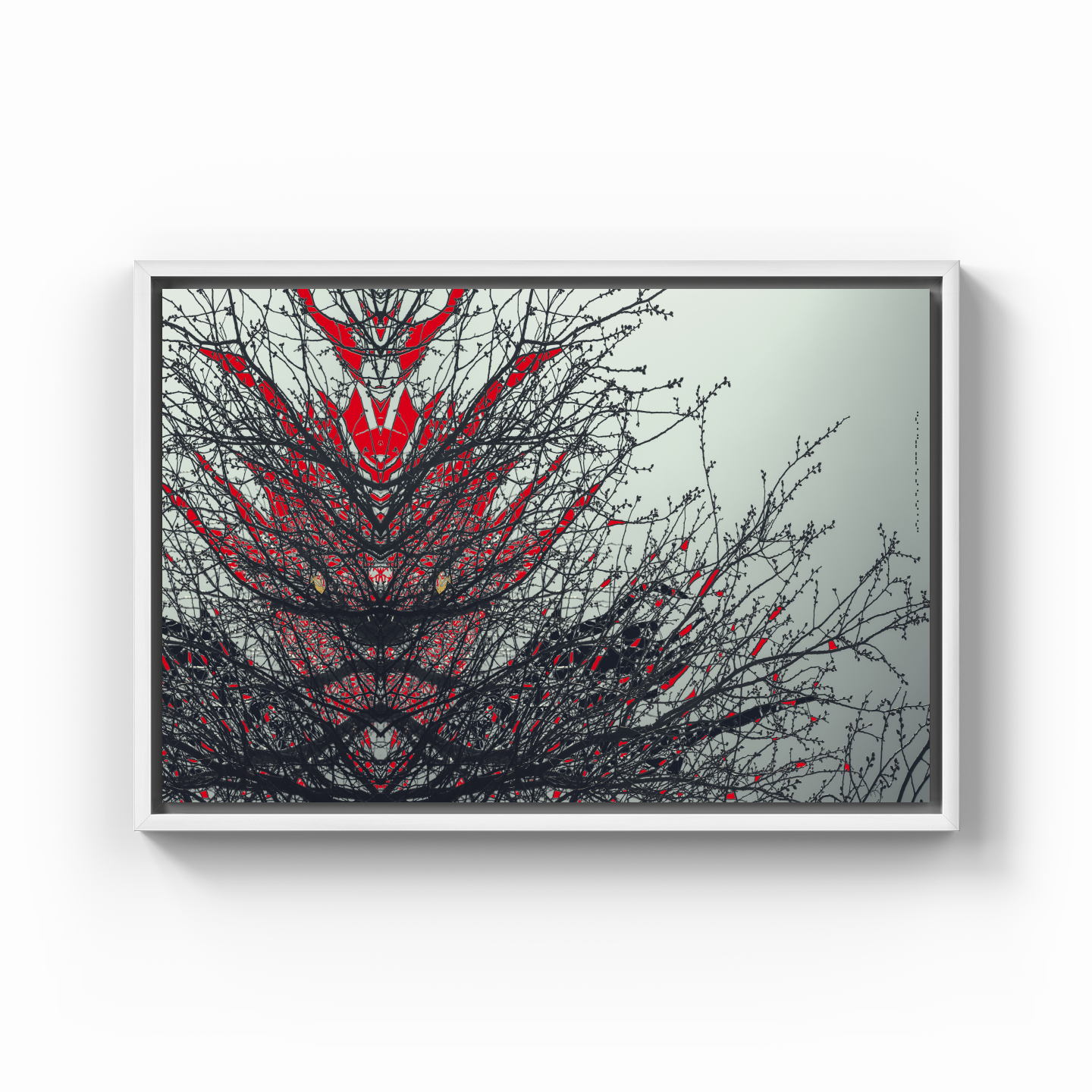 Simetri Ağaç Dal Orman Ekspresyonist Abstrakt Manzara No 08 - Kanvas Tablo