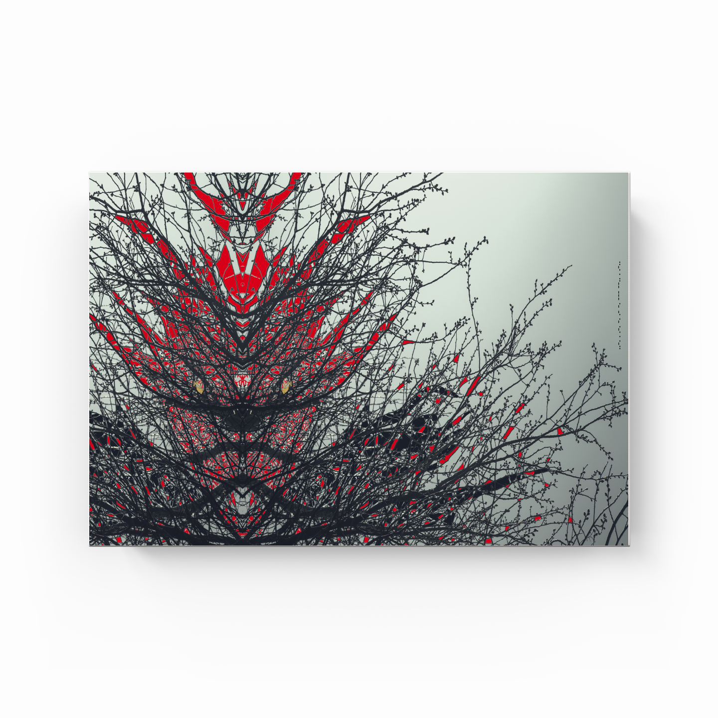 Simetri Ağaç Dal Orman Ekspresyonist Abstrakt Manzara No 08 - Kanvas Tablo