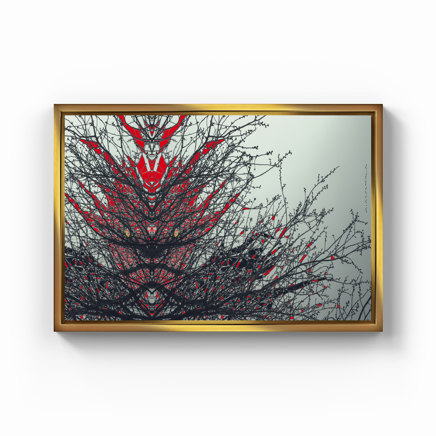 Simetri Ağaç Dal Orman Ekspresyonist Abstrakt Manzara No 08 - Kanvas Tablo