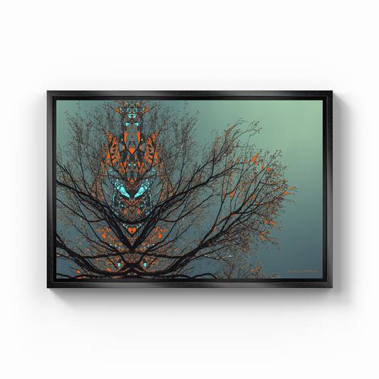 Simetri Ağaç Dal Orman Ekspresyonist Abstrakt Manzara No 09 - Kanvas Tablo