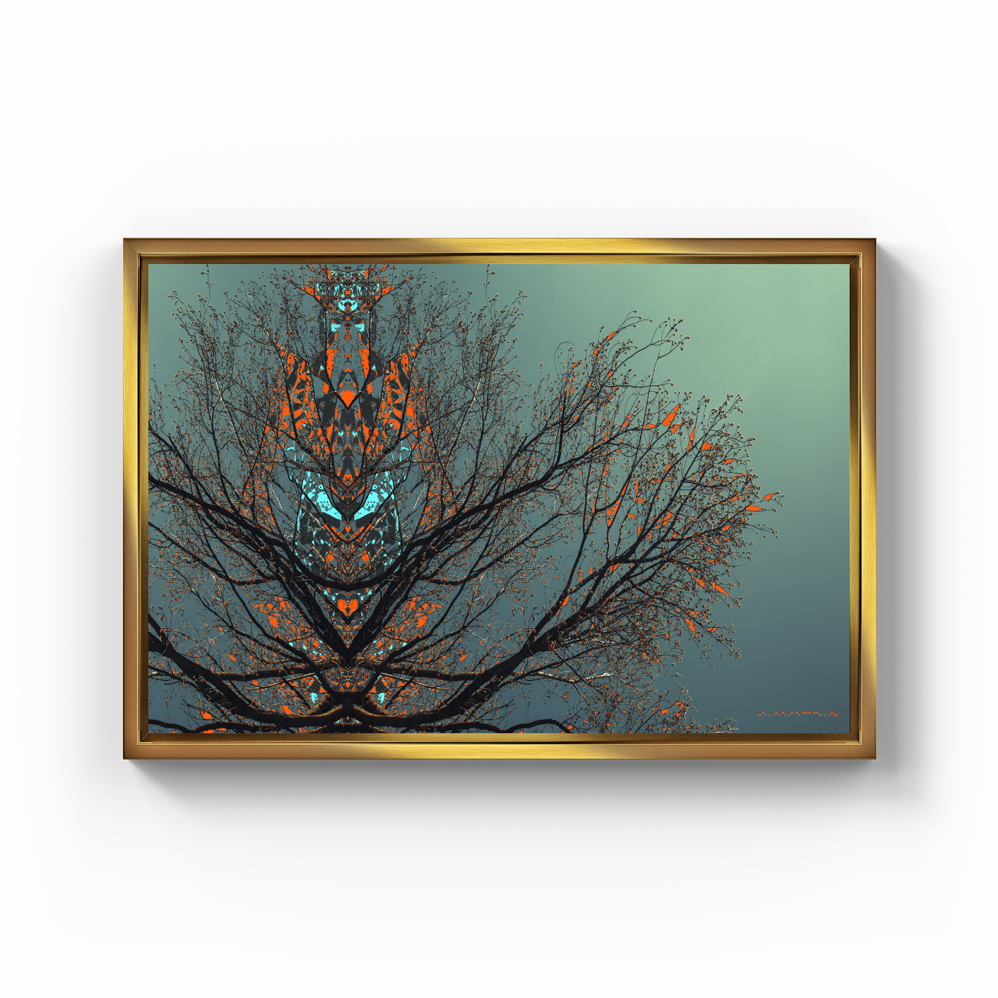 Simetri Ağaç Dal Orman Ekspresyonist Abstrakt Manzara No 09 - Kanvas Tablo
