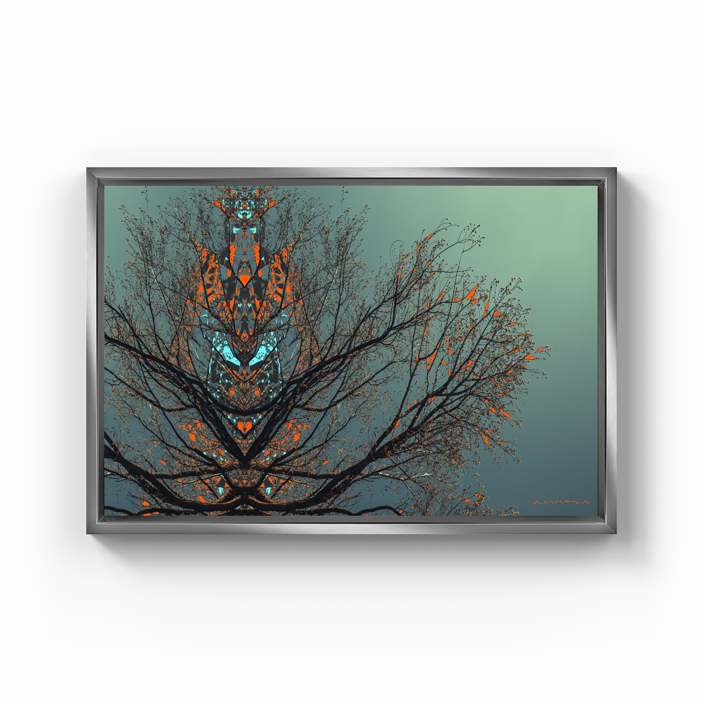 Simetri Ağaç Dal Orman Ekspresyonist Abstrakt Manzara No 09 - Kanvas Tablo