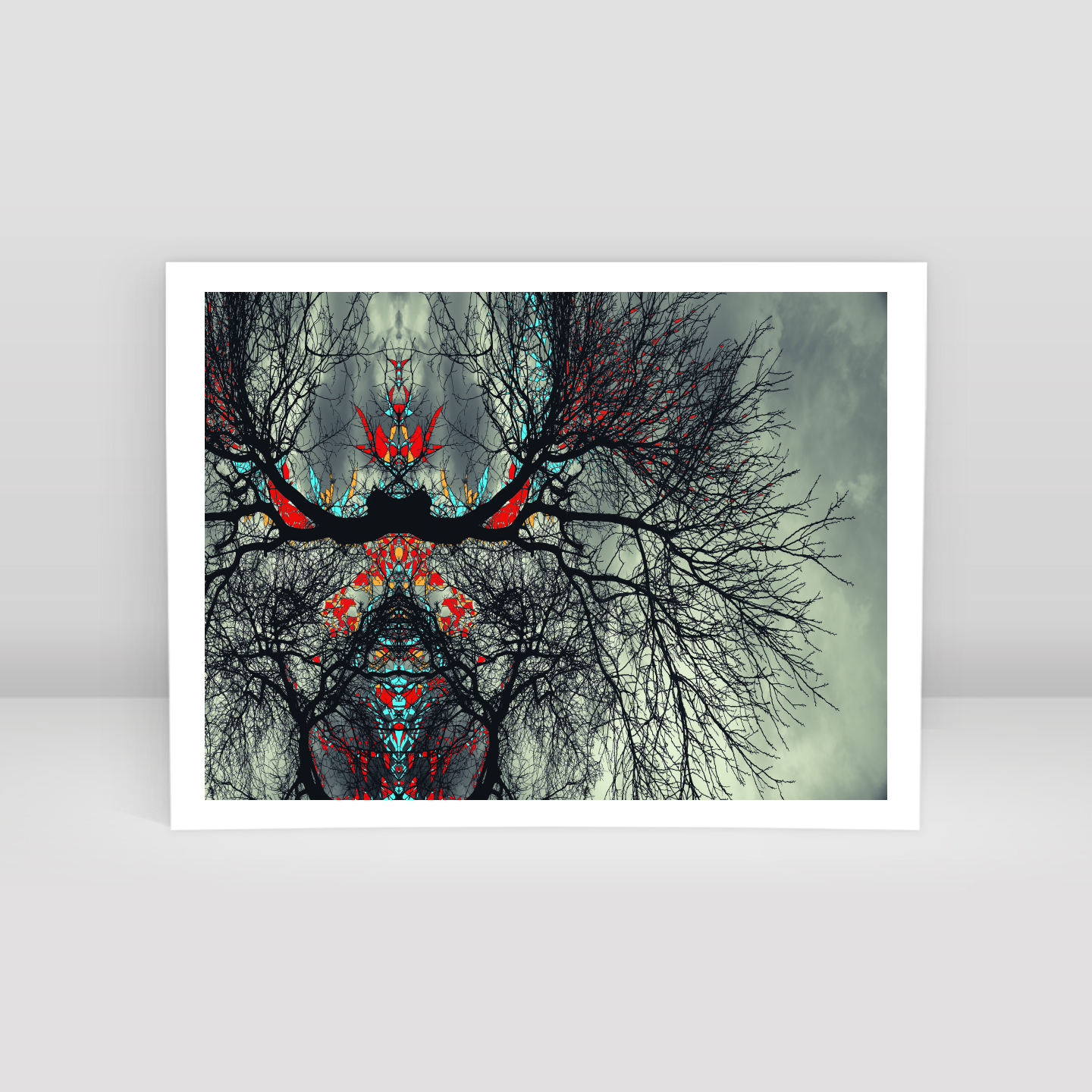 Simetri Ağaç Dal Orman Ekspresyonist Abstrakt Manzara No 12 - Art Print