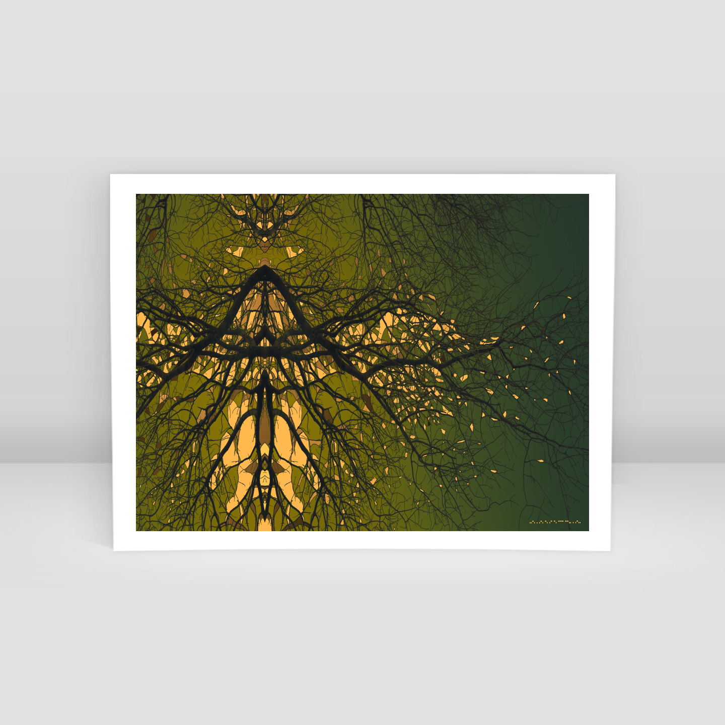 Simetri Ağaç Dal Orman Ekspresyonist Abstrakt Manzara No 15 - Art Print