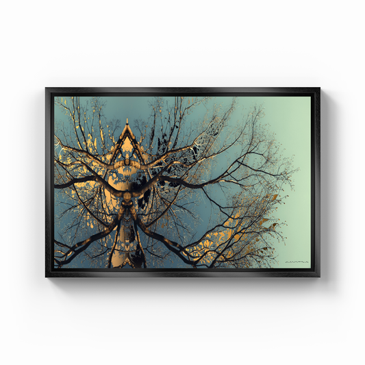 Simetri Ağaç Dal Orman Ekspresyonist Abstrakt Manzara No 13 - Kanvas Tablo