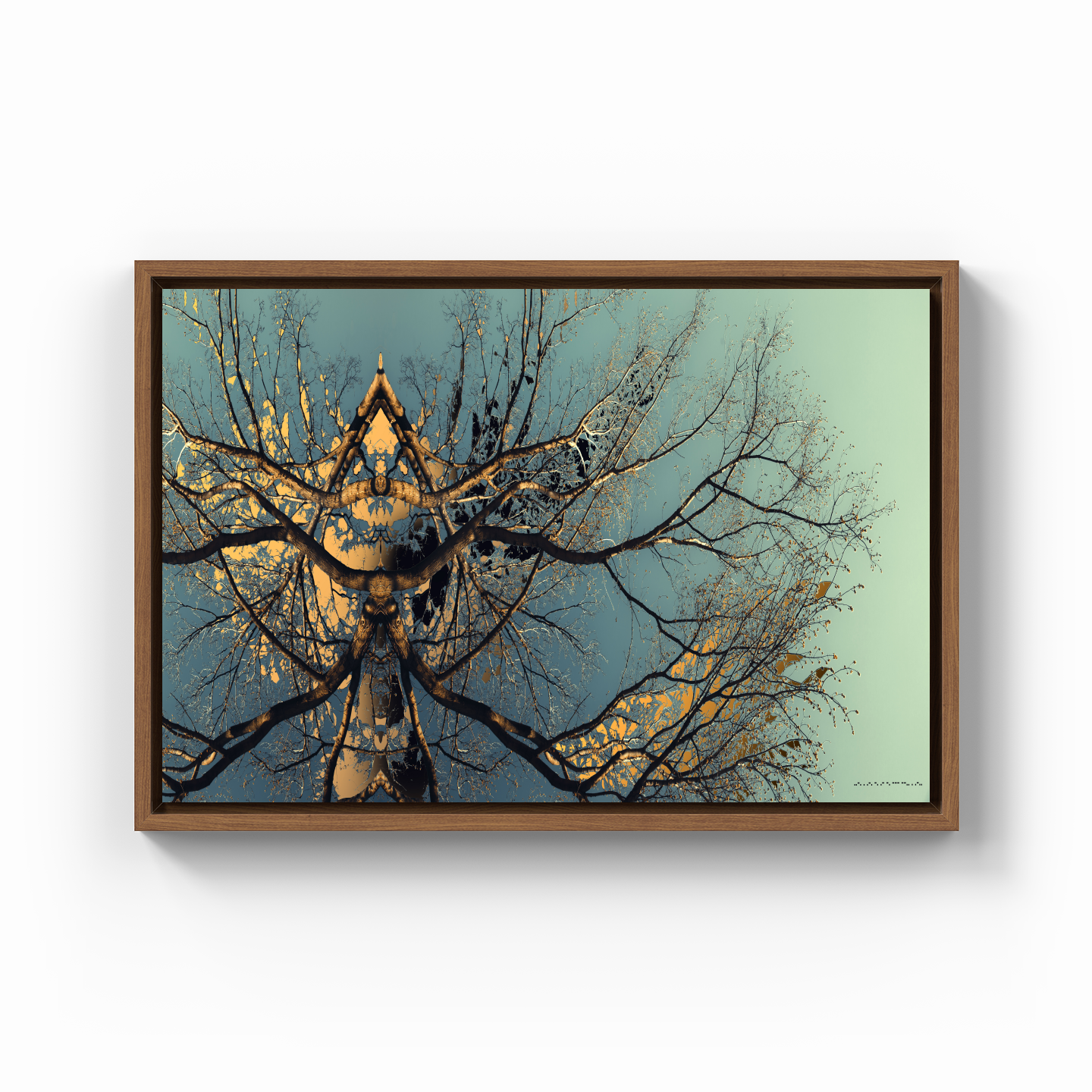 Simetri Ağaç Dal Orman Ekspresyonist Abstrakt Manzara No 13 - Kanvas Tablo