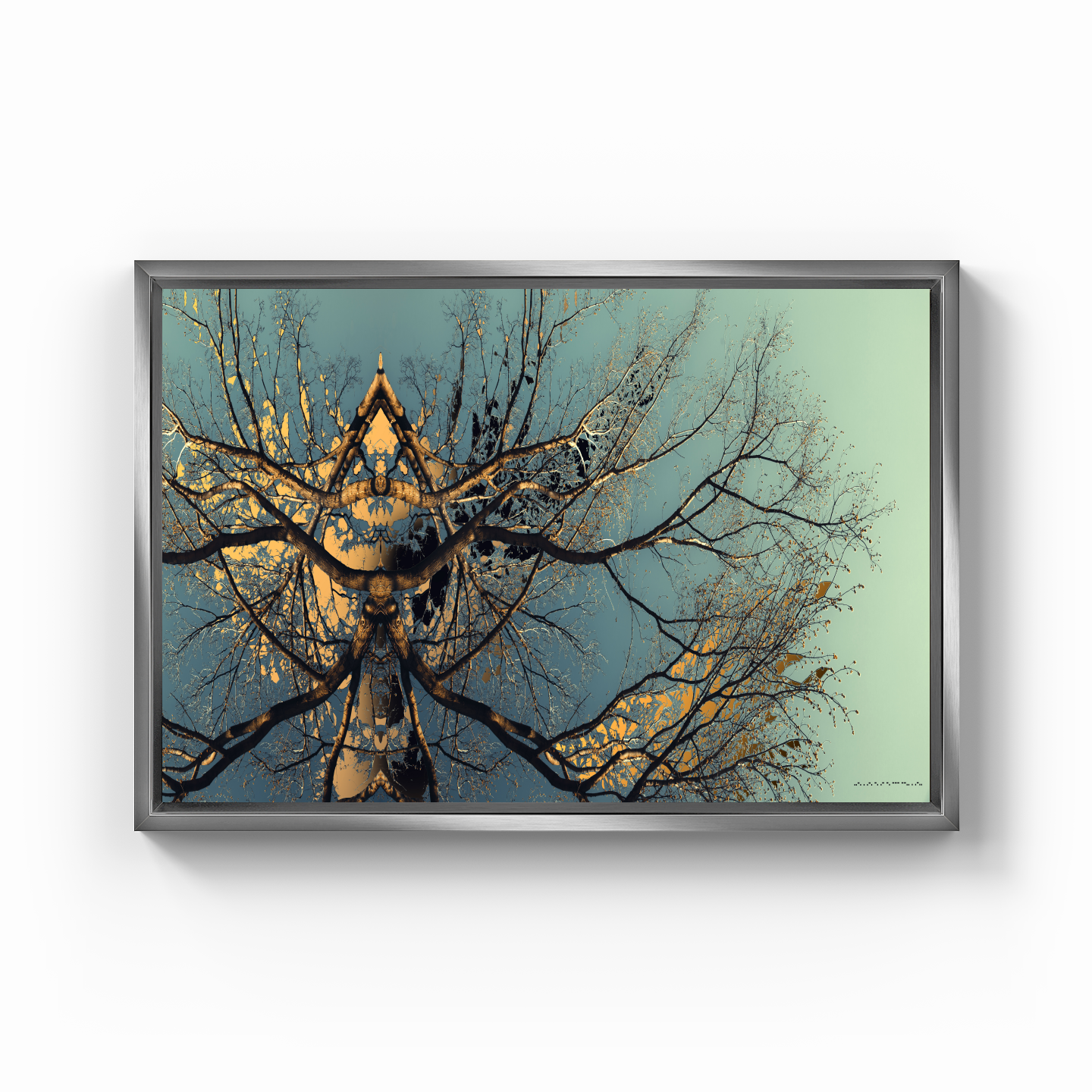 Simetri Ağaç Dal Orman Ekspresyonist Abstrakt Manzara No 13 - Kanvas Tablo