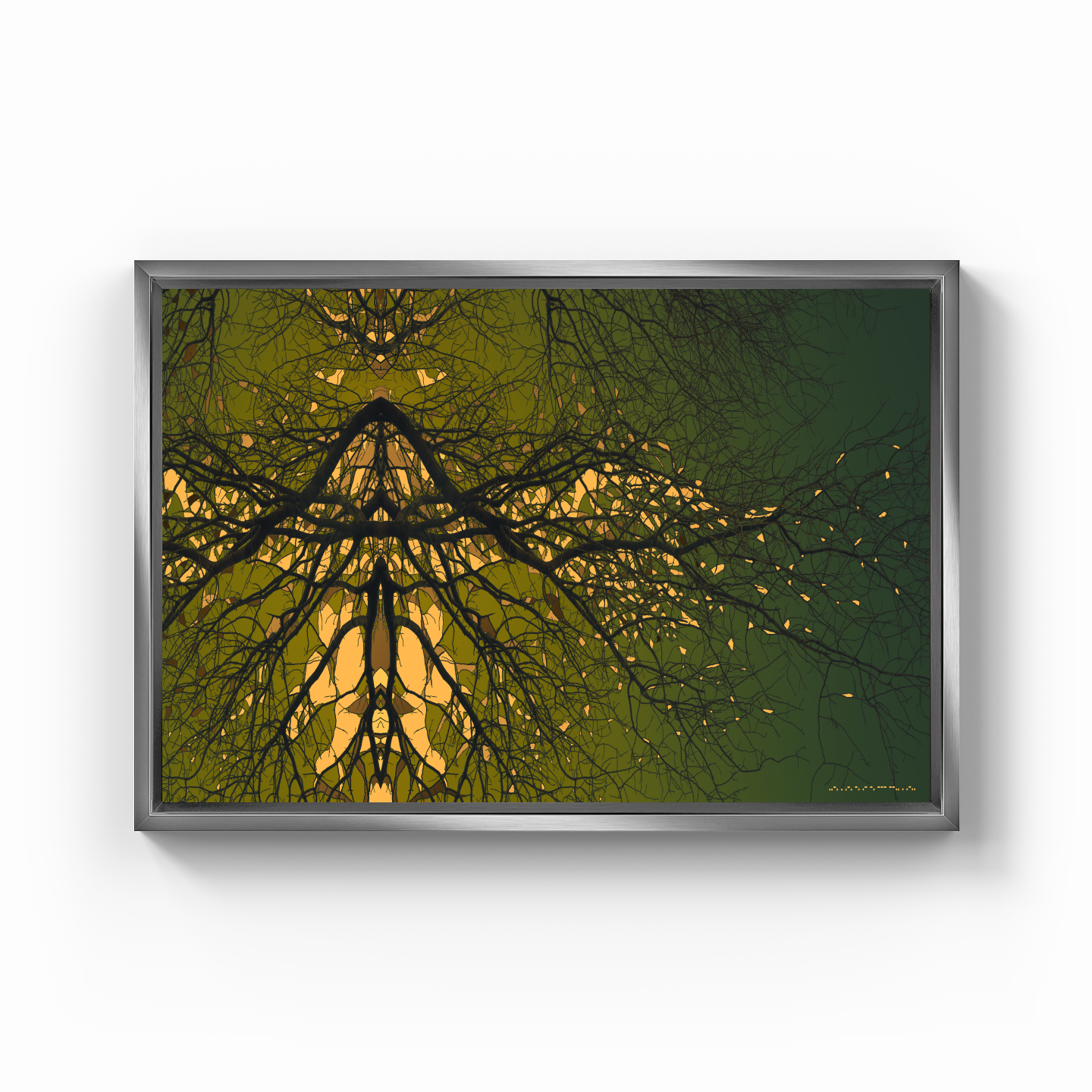 Simetri Ağaç Dal Orman Ekspresyonist Abstrakt Manzara No 15 - Kanvas Tablo