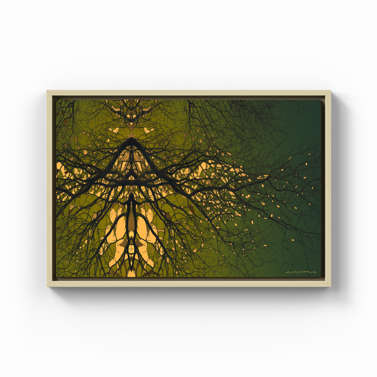 Simetri Ağaç Dal Orman Ekspresyonist Abstrakt Manzara No 15 - Kanvas Tablo