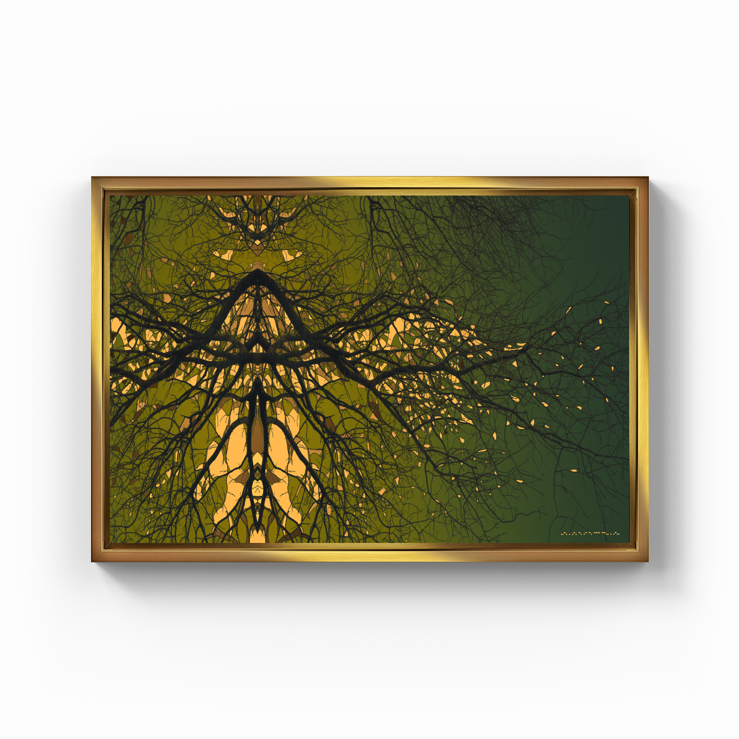 Simetri Ağaç Dal Orman Ekspresyonist Abstrakt Manzara No 15 - Kanvas Tablo