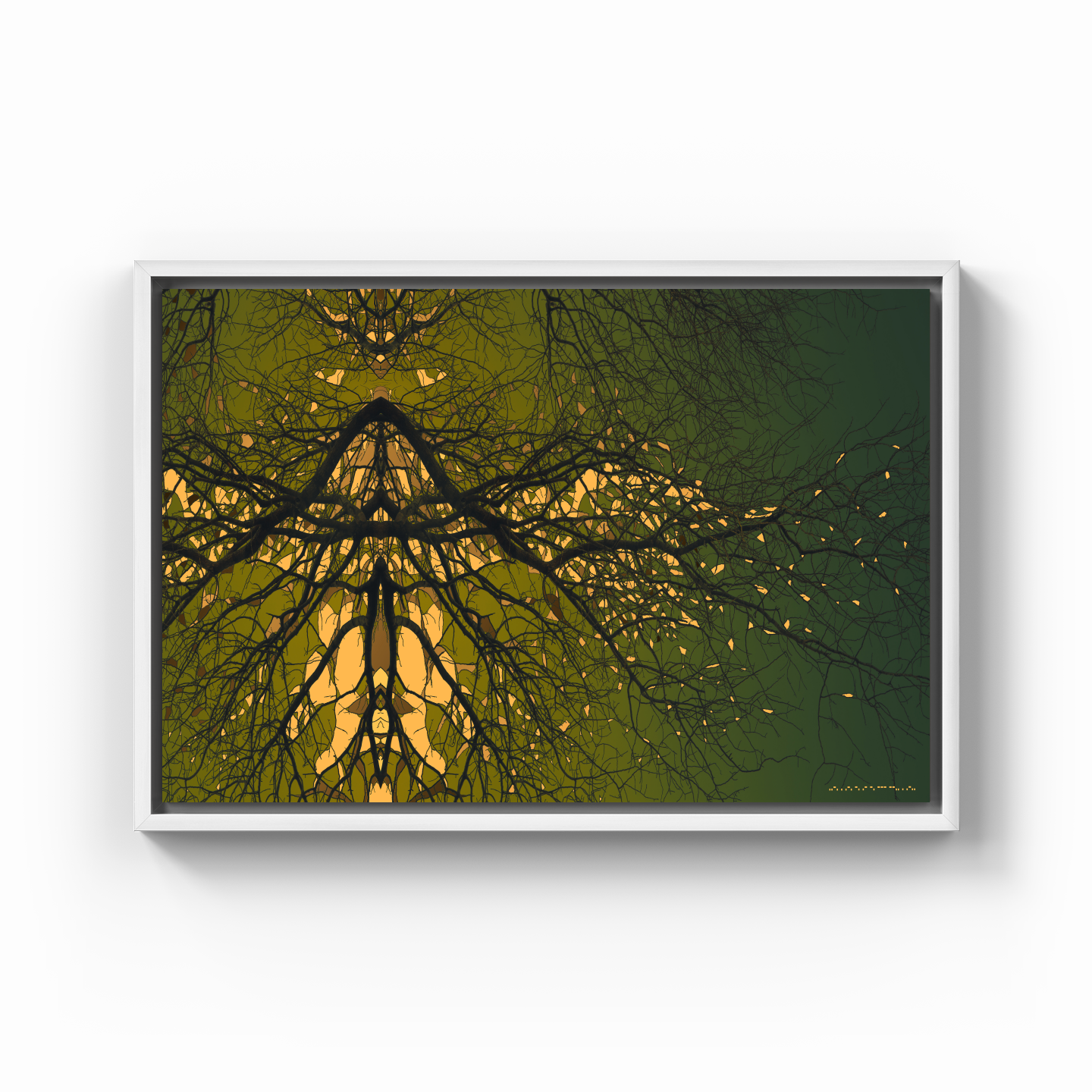 Simetri Ağaç Dal Orman Ekspresyonist Abstrakt Manzara No 15 - Kanvas Tablo