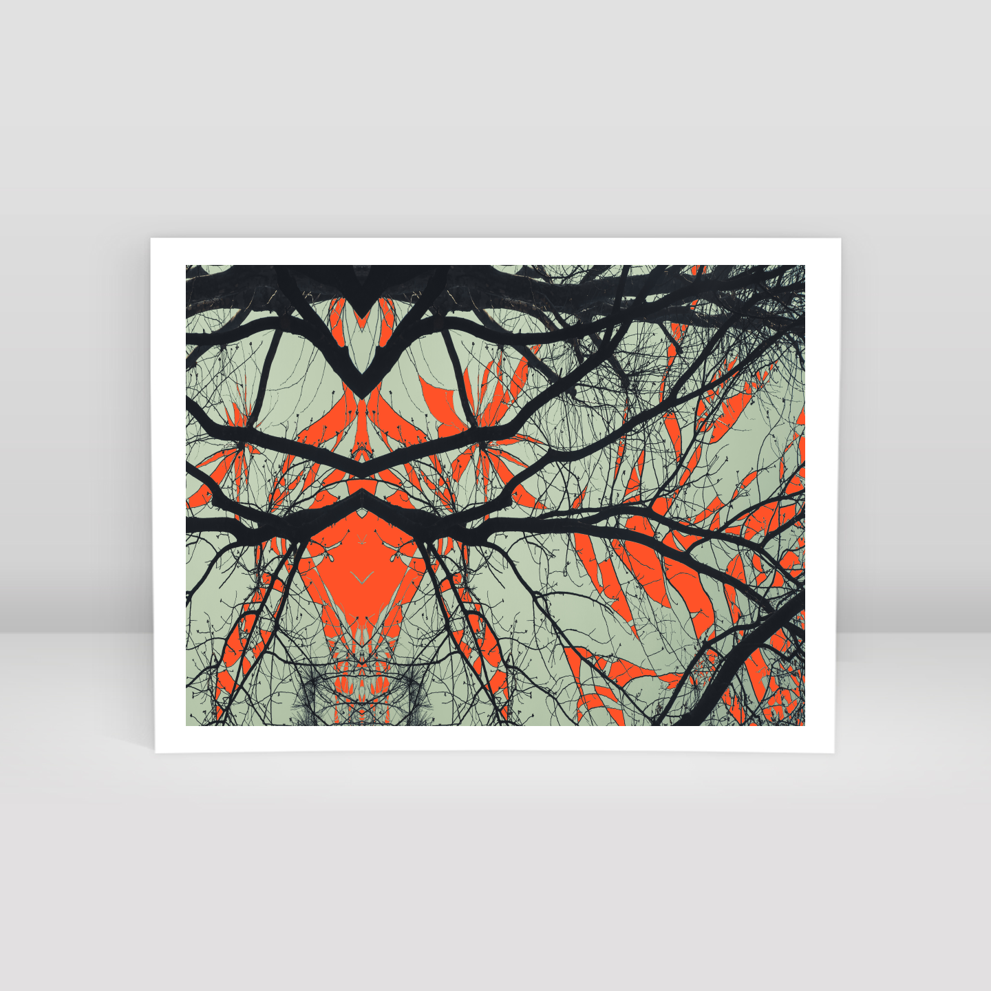 Simetri Ağaç Dal Orman Ekspresyonist Abstrakt Manzara No 16 - Art Print