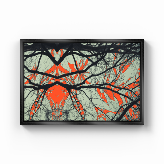 Simetri Ağaç Dal Orman Ekspresyonist Abstrakt Manzara No 16 - Kanvas Tablo