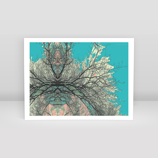 Symmetry Tree Branch Forest Expressionist Abstract Landscape No 17 - Art Print
