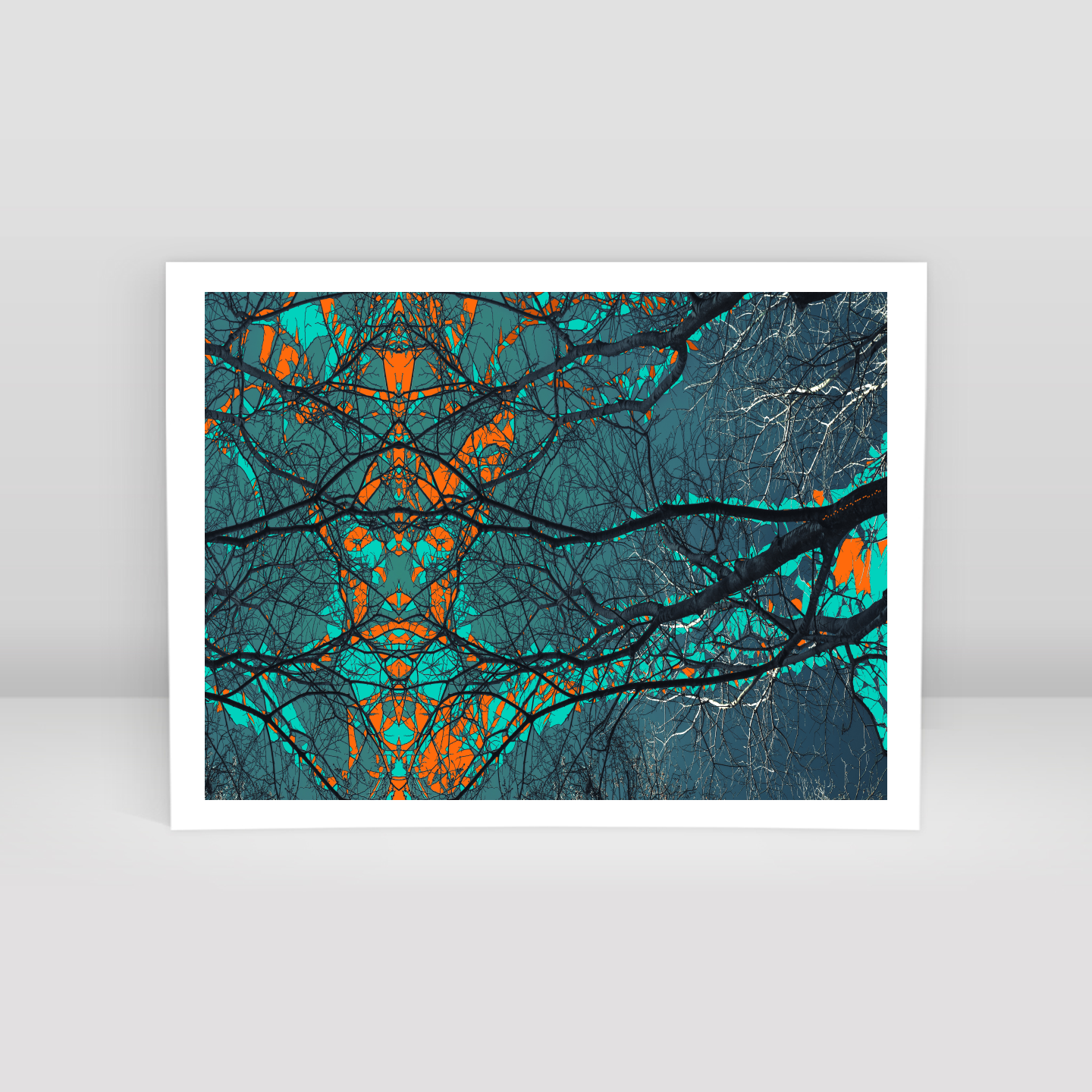 Simetri Ağaç Dal Orman Ekspresyonist Abstrakt Manzara No 18 - Art Print
