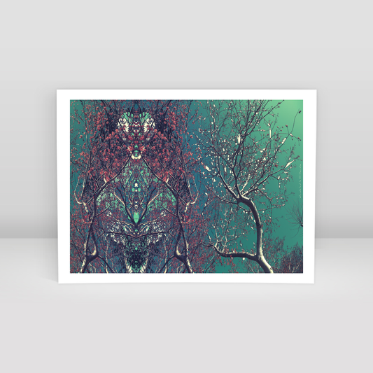 Symmetry Tree Branch Forest Expressionist Abstract Landscape No 19 - Art Print