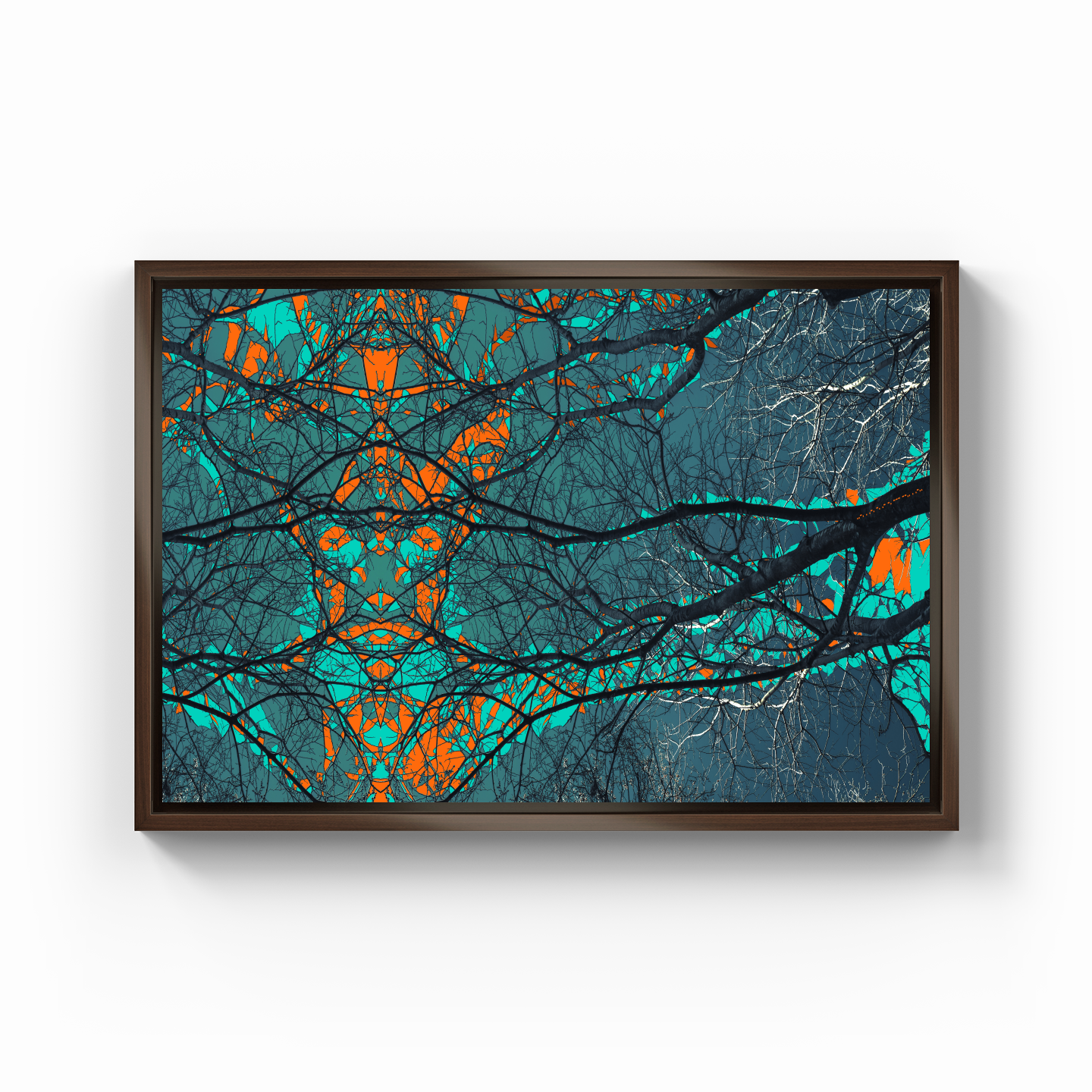 Simetri Ağaç Dal Orman Ekspresyonist Abstrakt Manzara No 18 - Kanvas Tablo