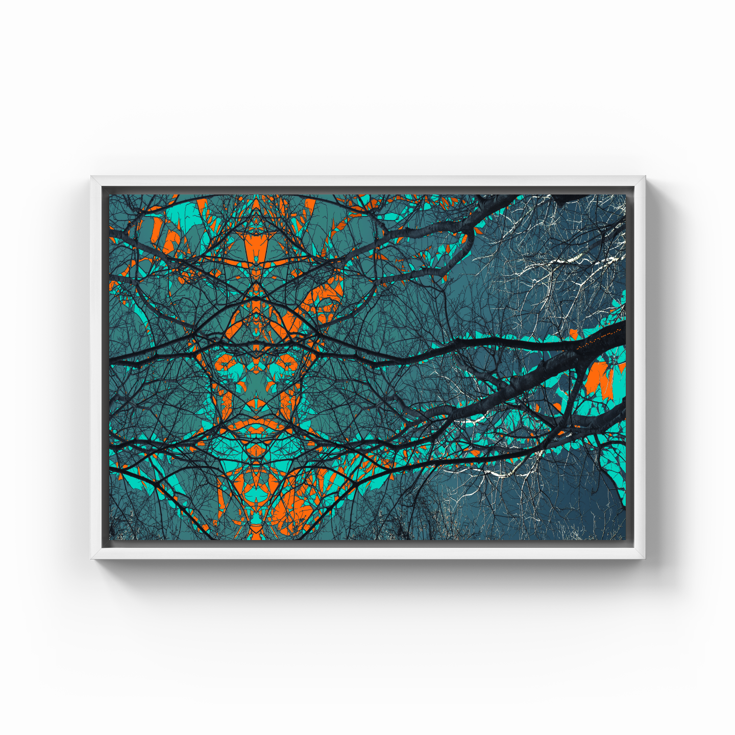 Simetri Ağaç Dal Orman Ekspresyonist Abstrakt Manzara No 18 - Kanvas Tablo