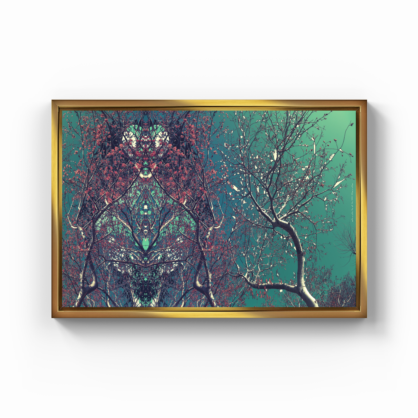 Simetri Ağaç Dal Orman Ekspresyonist Abstrakt Manzara No 19 - Kanvas Tablo